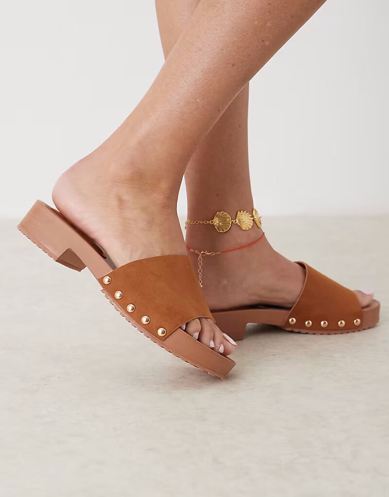 ASOS DESIGN Любимые замшевые мюли цвета загара