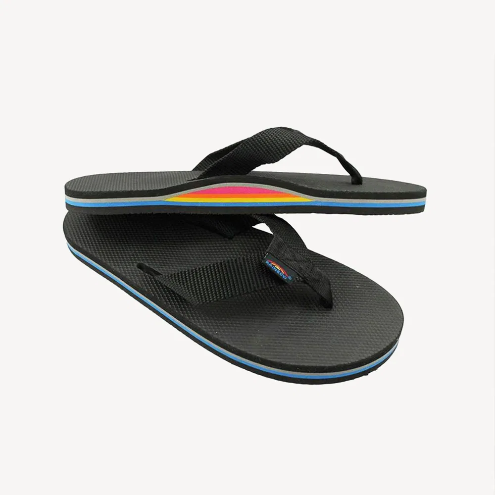Мужские чёрные резиновые вьетнамки Single Layer Rubber Limited Edition от Rainbow Sandals — фото 2