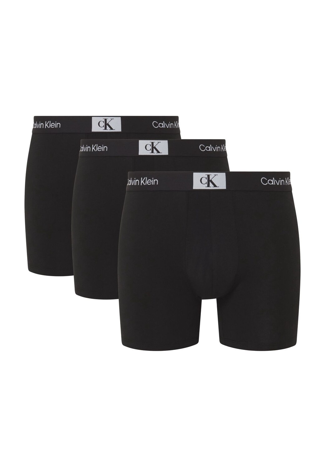 

Трусы короткие, 3 шт., пояс с логотипом, мужские Calvin Klein, черный