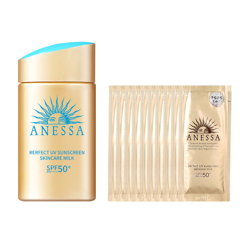 

Маленькая золотая бутылочка солнцезащитного крема 2024 Edition UV Protection, Waterproof, And Sweatproof SpF50+ ANESSA, 25 edition sun protection 60ml+4ml*10