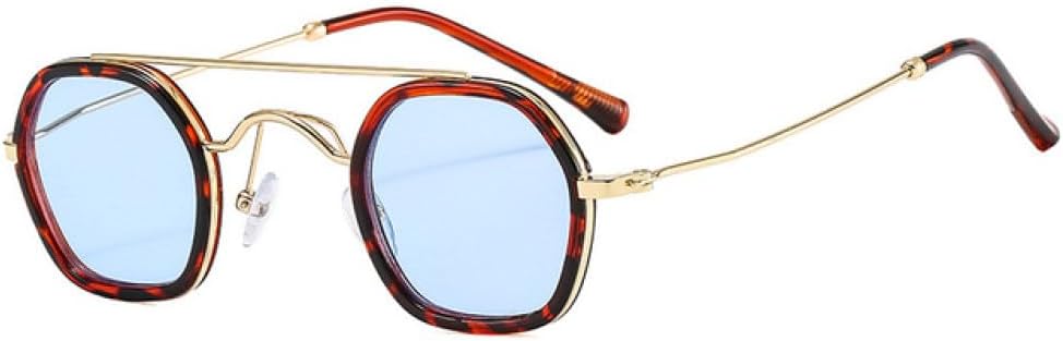 

Солнцезащитные очки в стиле ретро Polygon для женщин, прозрачные линзы с градиентом цвета "океан", защита от УФ-излучения UV400 для мужчин, панк-очки LANGSER, Leopard Blue