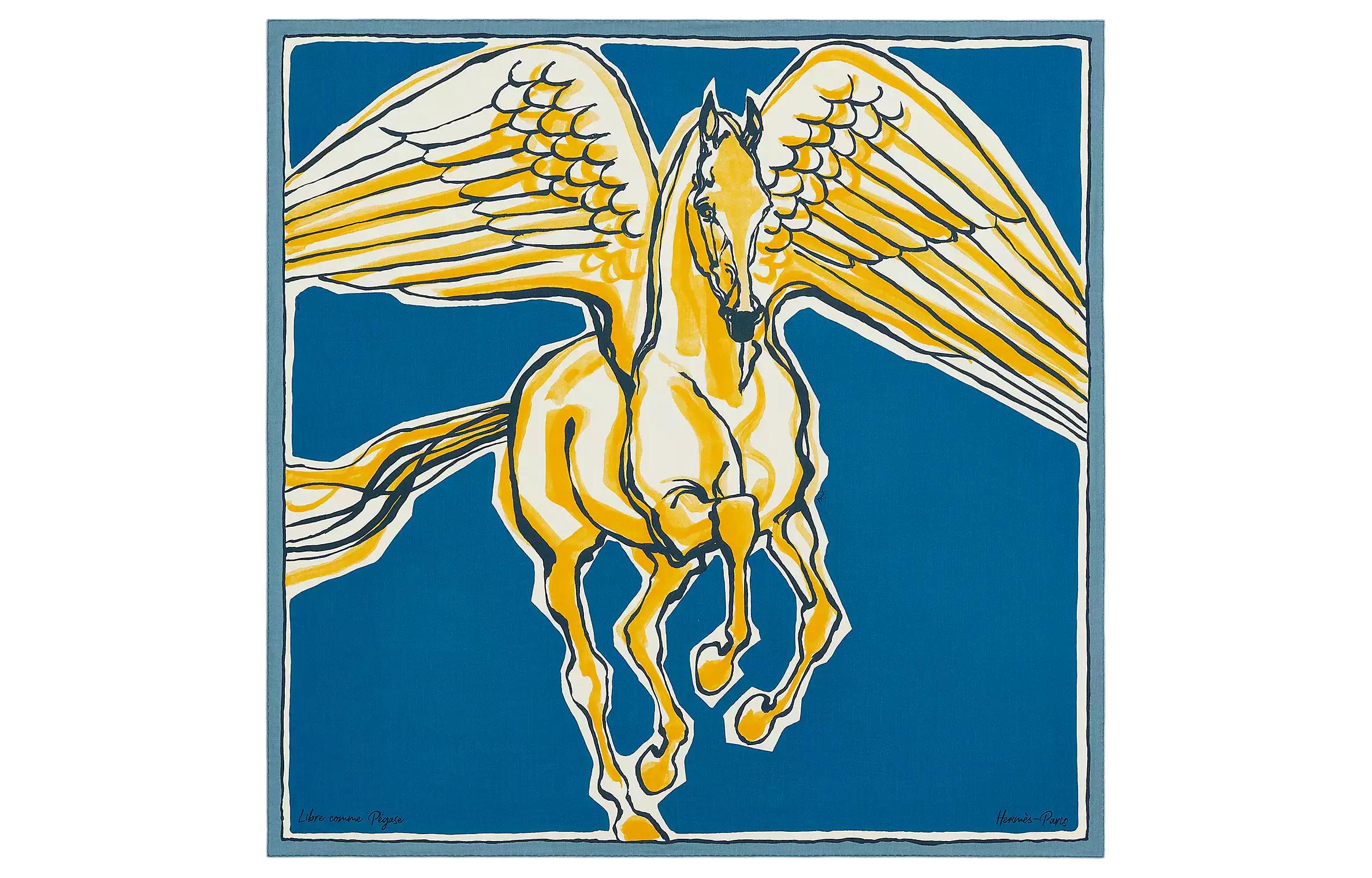 

HERMES Женская шаль, Blue
