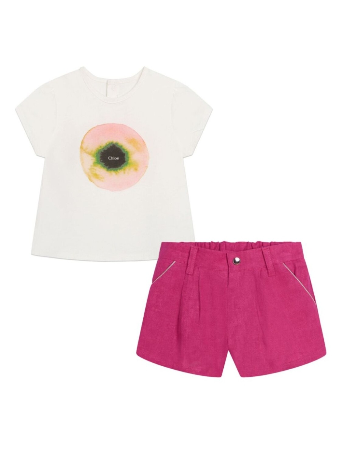 

Chloé Kids комплект из органического хлопка с логотипом, розовый