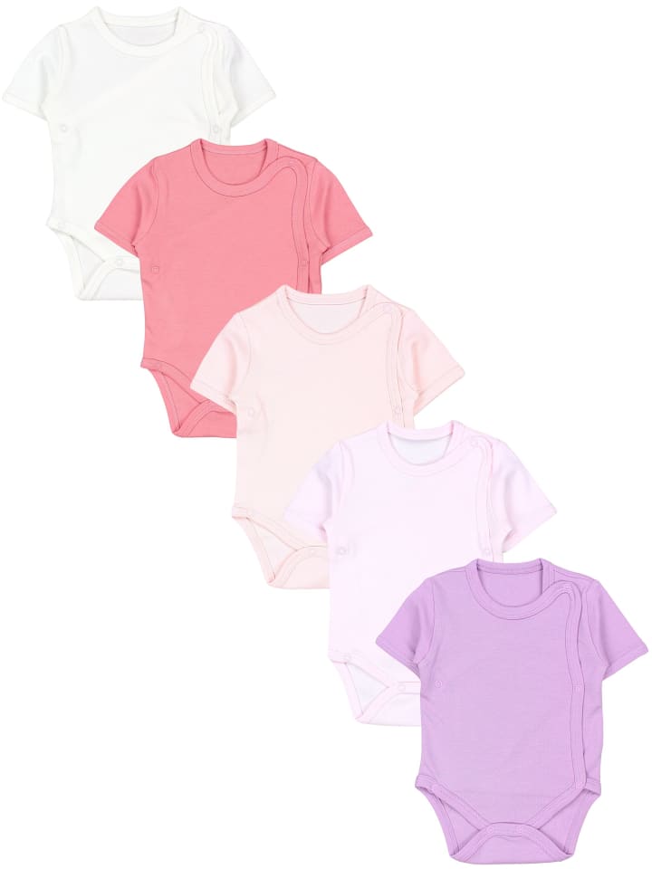 

TupTam Комплект из 5 боди с короткими рукавами для девочки, розово-фиолетового цвета