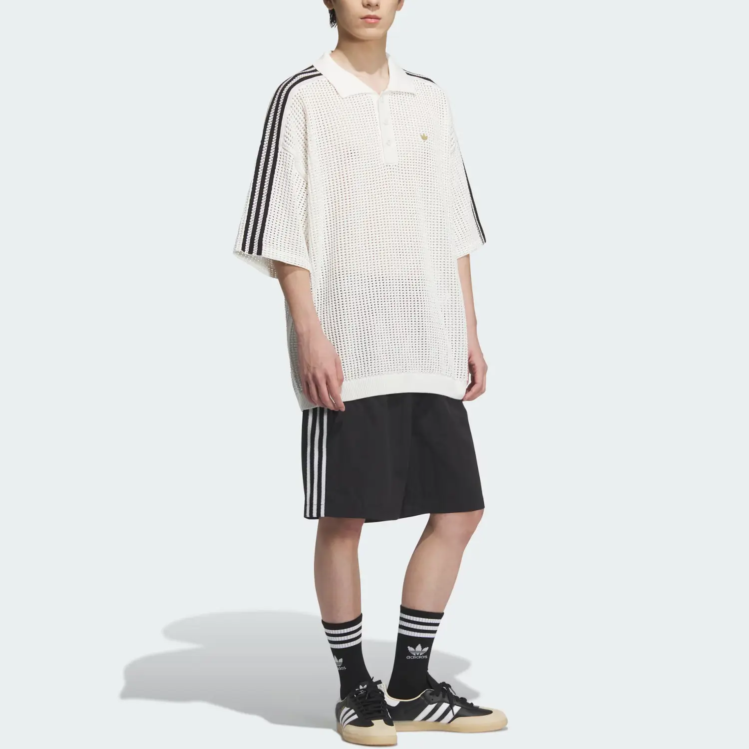 Поло SS25 мужская Adidas Originals, белый — фото 3