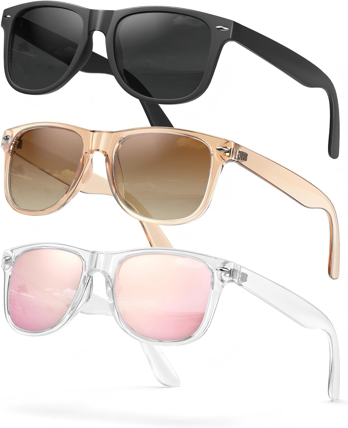 

Женские поляризованные солнцезащитные очки: модные поляризованные солнцезащитные очки с защитой UV400 QALLY, B10-black + Crystal Brown/Gradient Brown + Crystal/Barbie Pink