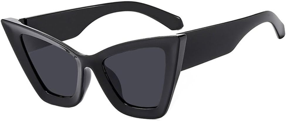 

Модные солнцезащитные очки большого размера «кошачий глаз» с защитой от УФ-излучения UV400 для пляжа и путешествий, в стиле панк, черные, для женщин и мужчин KTUCN, Black-black Gray