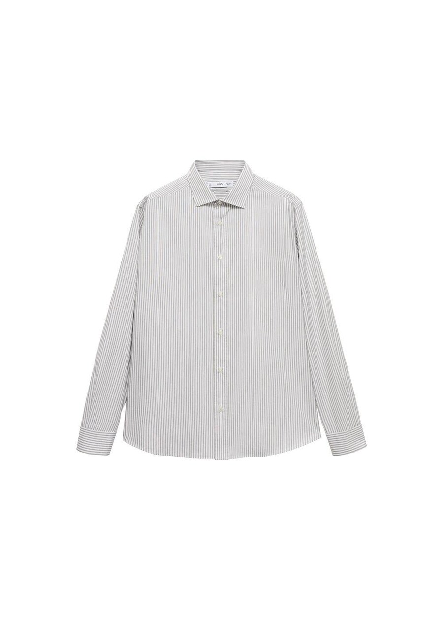 

Рубашка на пуговицах классического кроя MANGO MAN Playr, Green/White