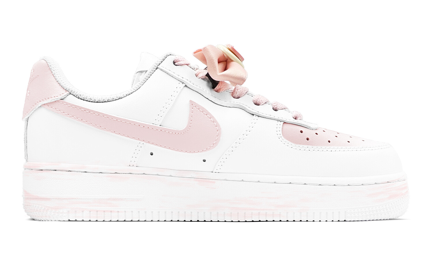 

Кроссовки для скейтбординга Air Force 1 женские, низкие, розовый Nike, розовый/белый