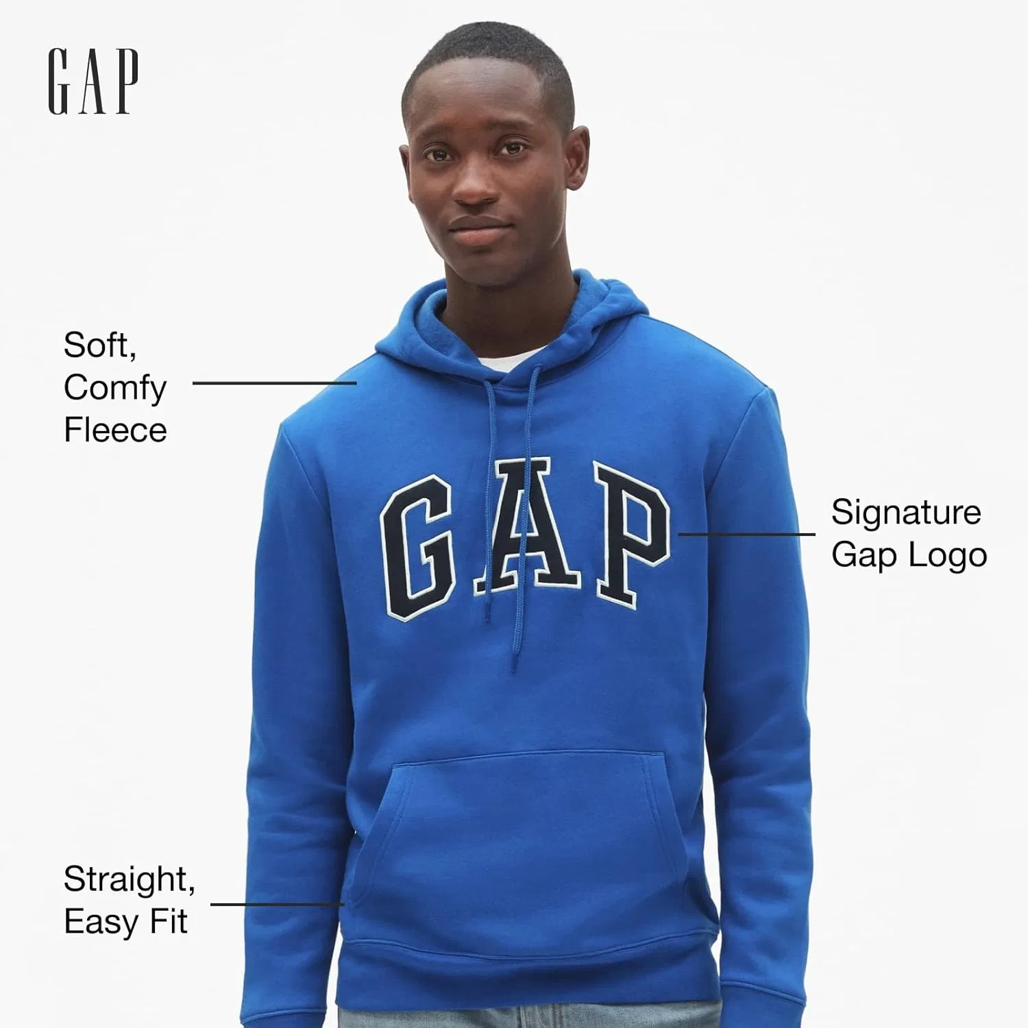 Худи GAP Heritage Logo Pullover Hoodie, красный — фото 3