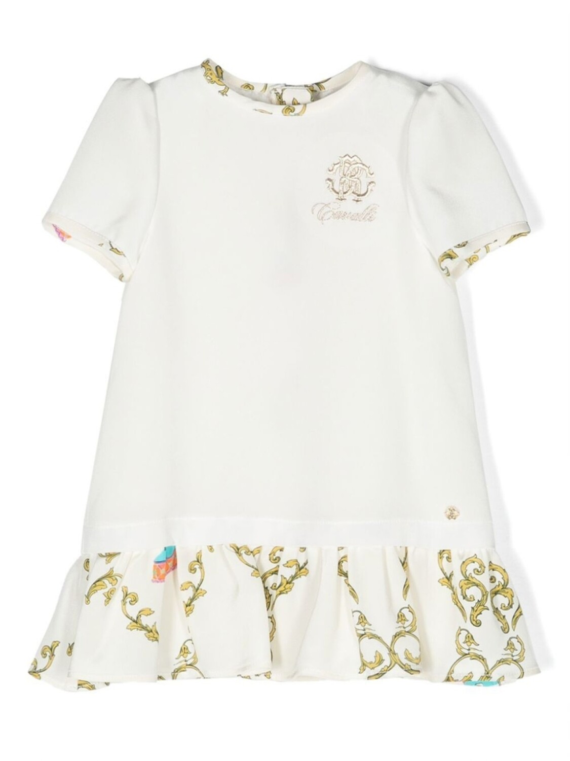 

Шелковое платье с ажурным узором Roberto Cavalli Junior, белый