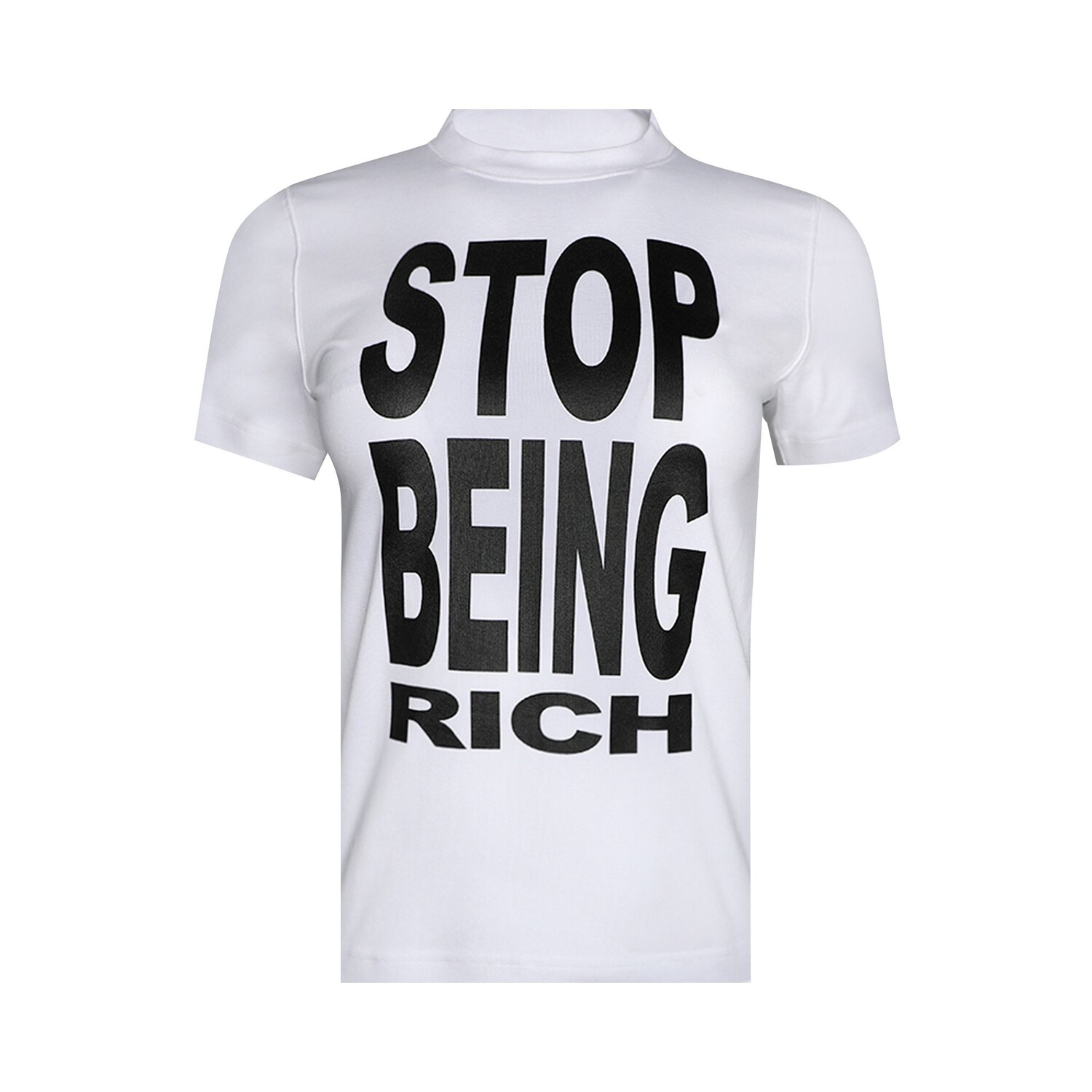 

Приталенная футболка Vetements Stop Be Rich, цвет Белый