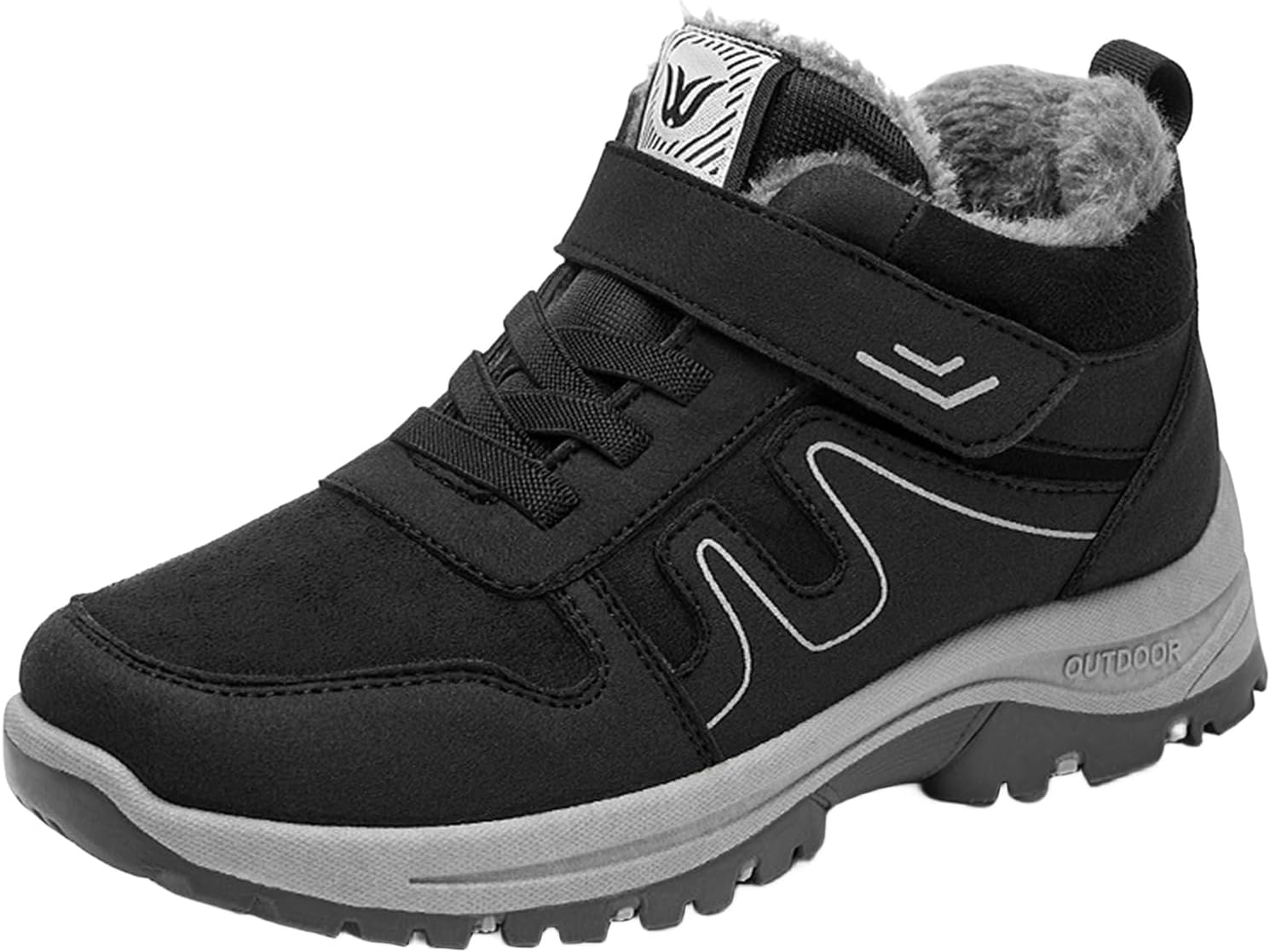 

Зимние термоботинки для женщин и мужчин, повседневные легкие снежные ботинки, утепленные мехом, ботильоны, водоотталкивающие, удобная обувь для прогулок на улице Kvotuu, серый