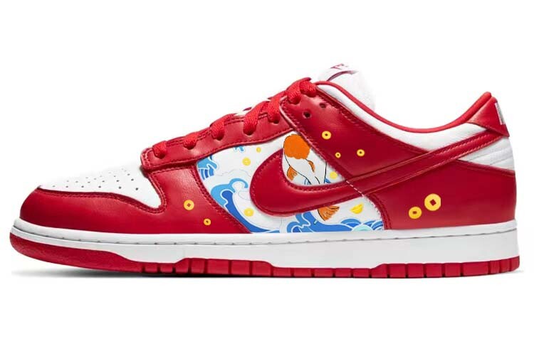 

Кроссовки Nike Dunk Skateboarding Shoes Unisex Low-top Red/white, красный