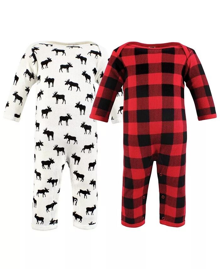 

Термокомбинезон для маленьких мальчиков, 2 шт., Buffalo Plaid Moose Hudson Baby, красный