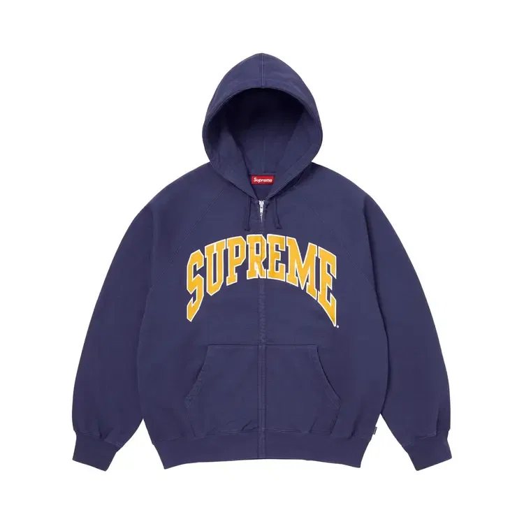 Толстовка Supreme Cracked Raglan Zip Up Hooded Sweatshirt, синий