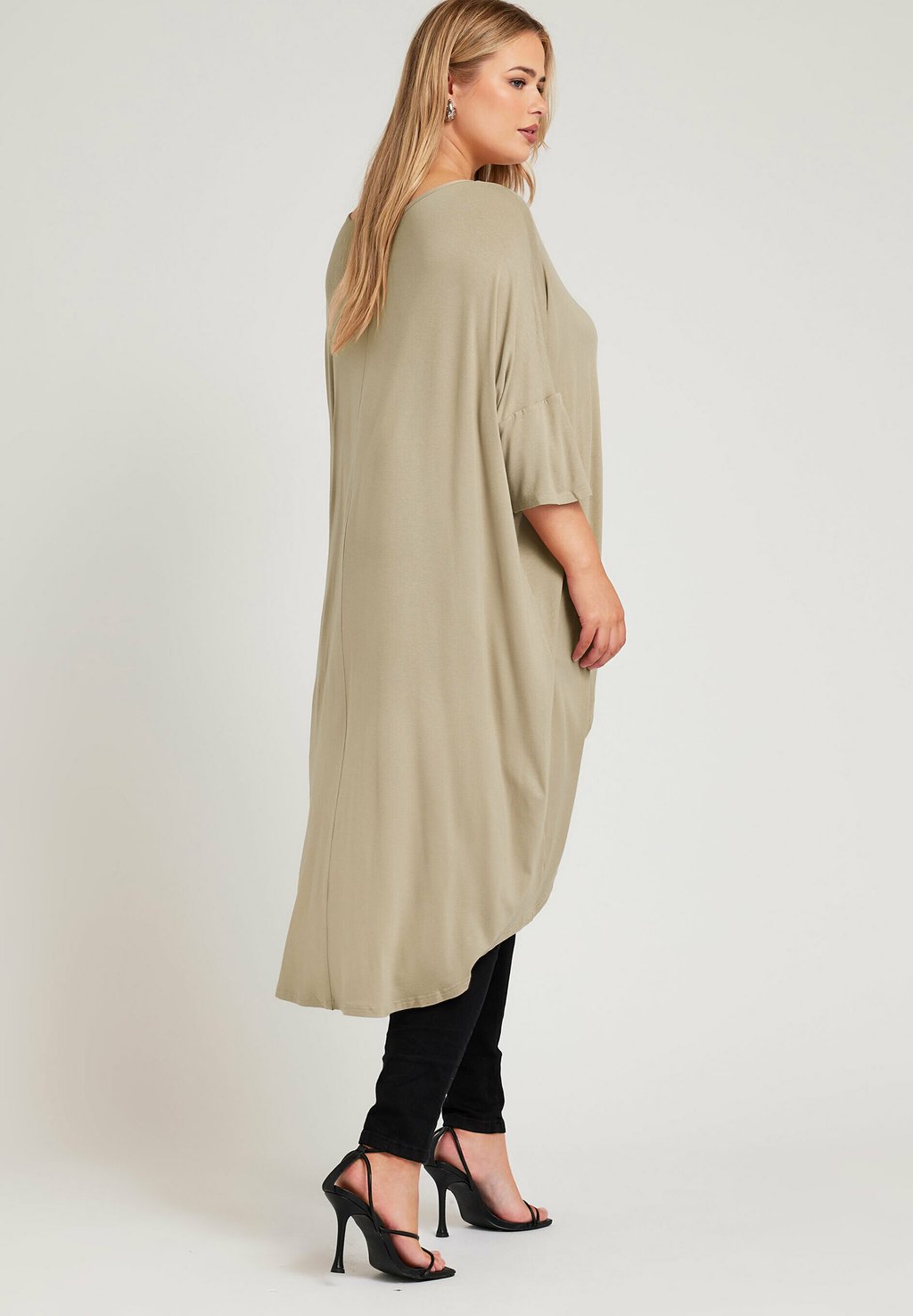

Туника DIPPED HEM LONGLINE Yours Clothing, коричневый