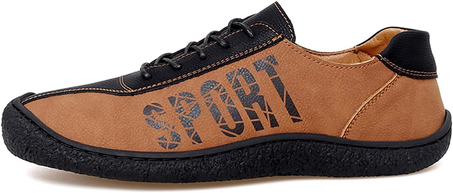 

Мужские кожаные прогулочные лоферы, повседневная обувь, резиновый широкий носок, модные легкие кроссовки для активного отдыха и путешествий Generic, коричневый