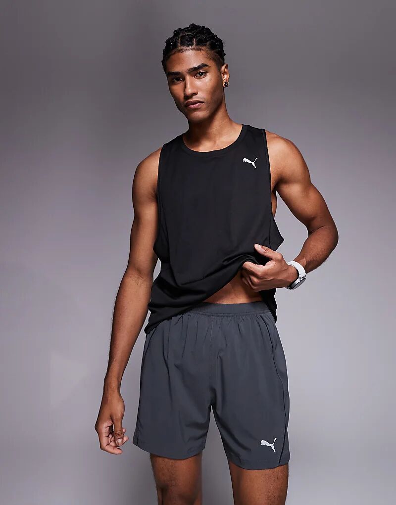

Беговые шорты Puma Velocity 5 дюймов в темно-серо-черном цвете