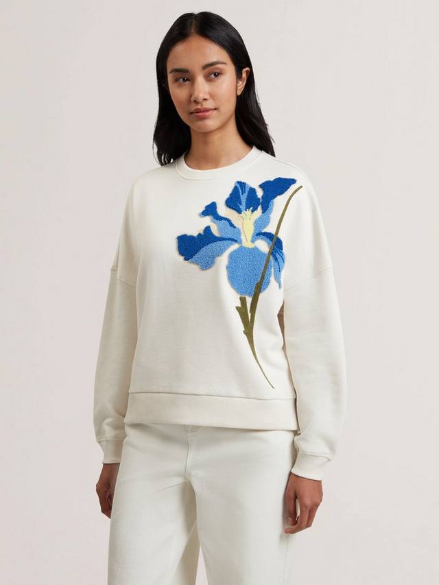 

Хлопковая толстовка с цветочным рисунком Ted Baker, цвет White/Blue