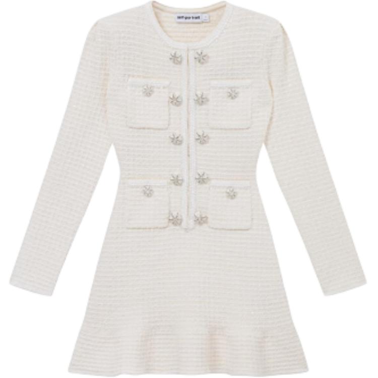 

Женское платье с длинным рукавом Self portrait Self-portrait, айвори