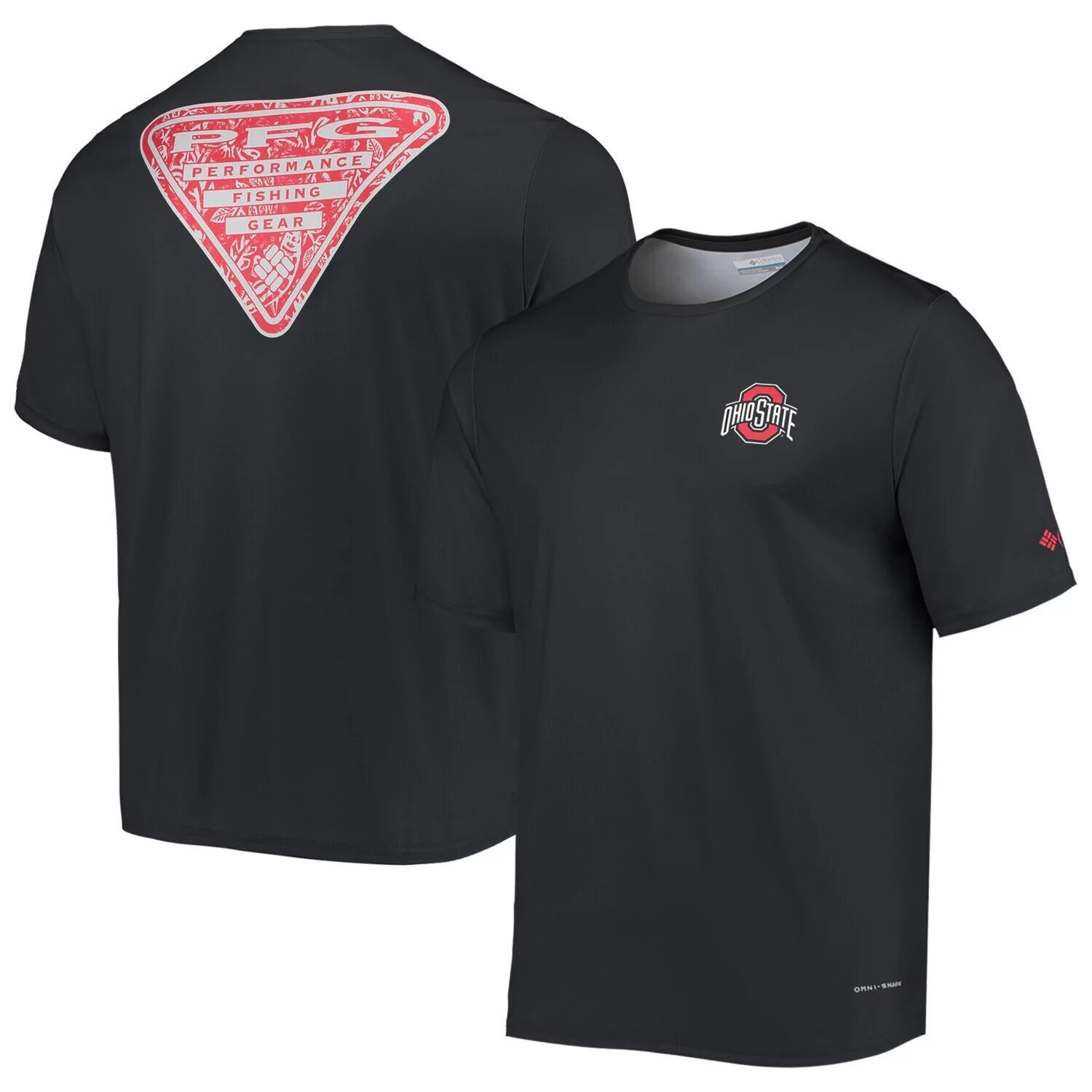 

Мужская футболка Columbia Black Ohio State Buckeyes Terminal Tackle Omni-Shade