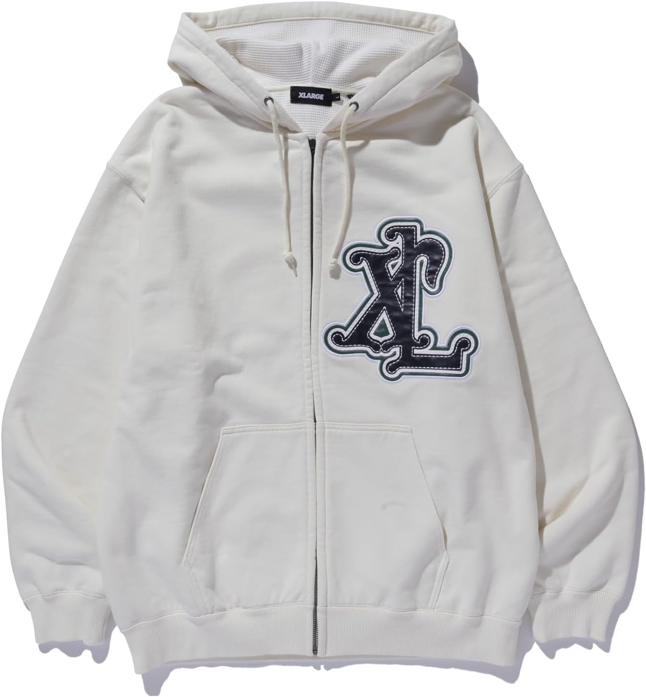 

Мужская толстовка размера XLAR с нашивками, термоизоляцией, застежкой-молнией и капюшоном Xlarge, светло-бежевый