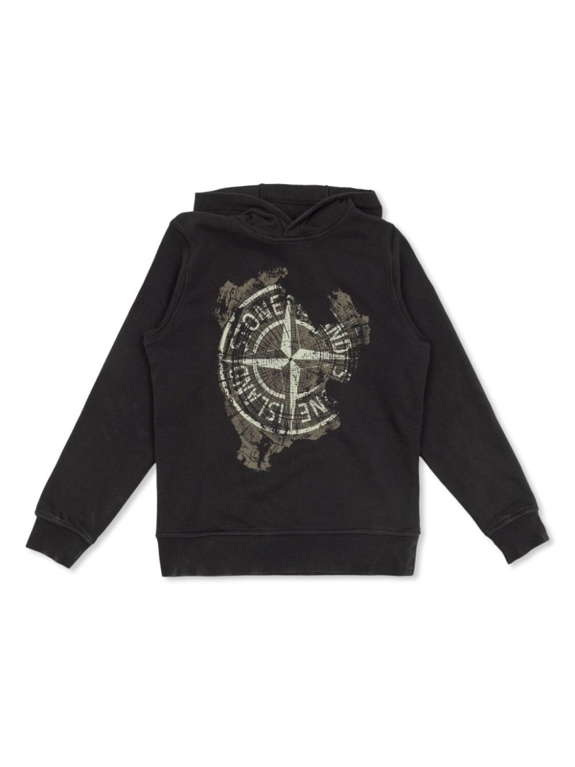 

Толстовка Stone Island Junior с принтом компаса, черный