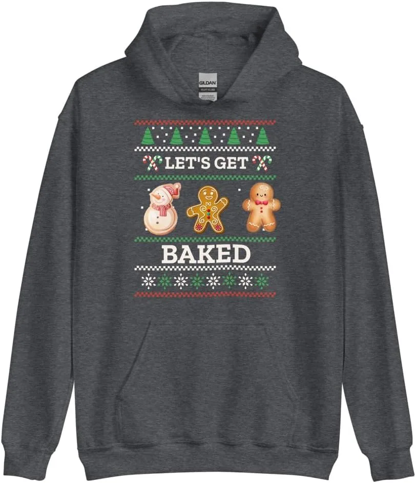 Толстовка Let's Get Baked Cookie Baking Team | Уродливая рождественская унисекс-толстовка Generic, Dark Heather