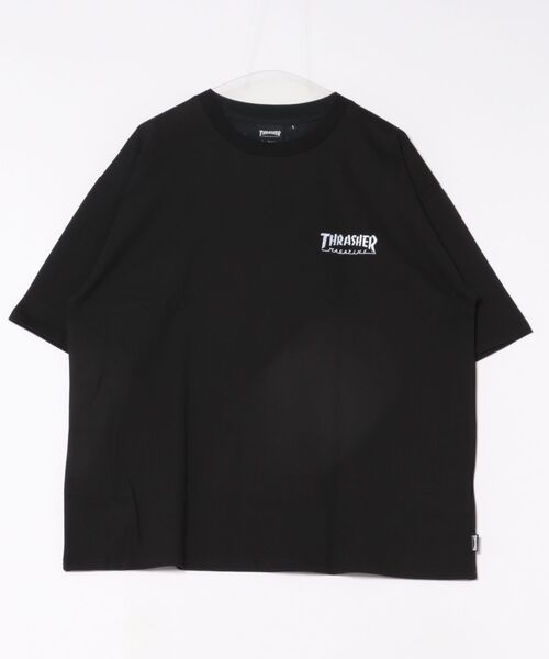 

Футболка с круглым вырезом и принтом в виде пламени, бренд Thrasher, черный