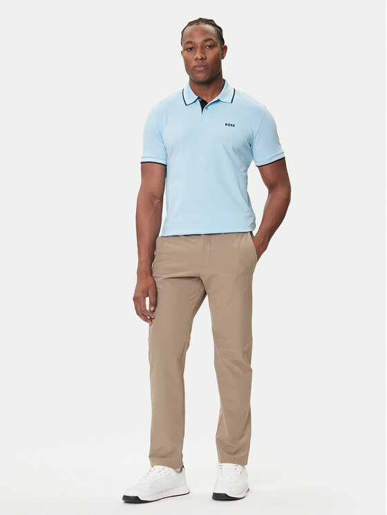 Брюки из ткани slim fit T_Commuter 50534303 Boss, зелёный — фото 2