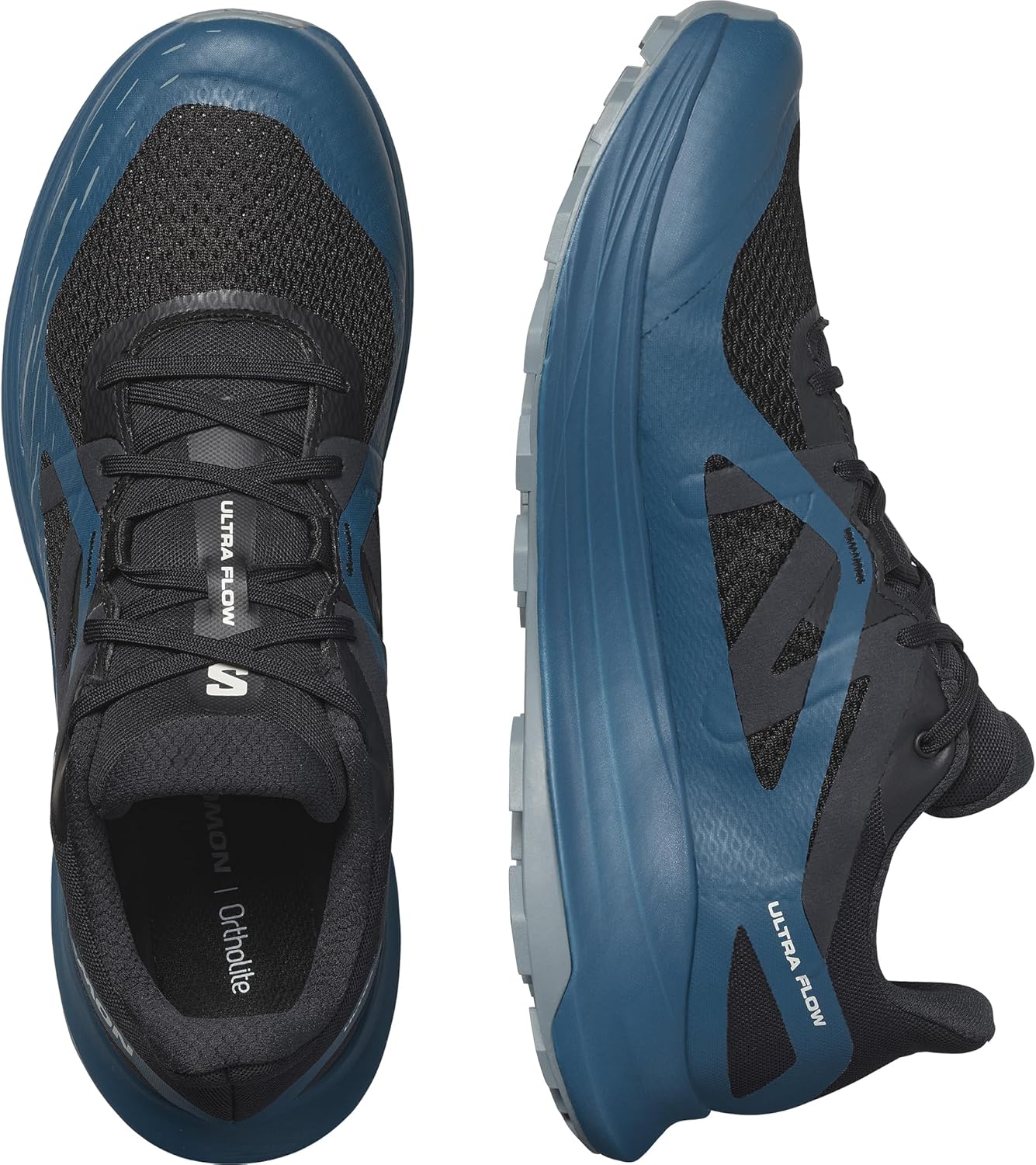 Женские трейловые кроссовки Salomon Ultra Flow Gore-Tex, Waterproof, Black/Deep Dive/Trooper — фото 4