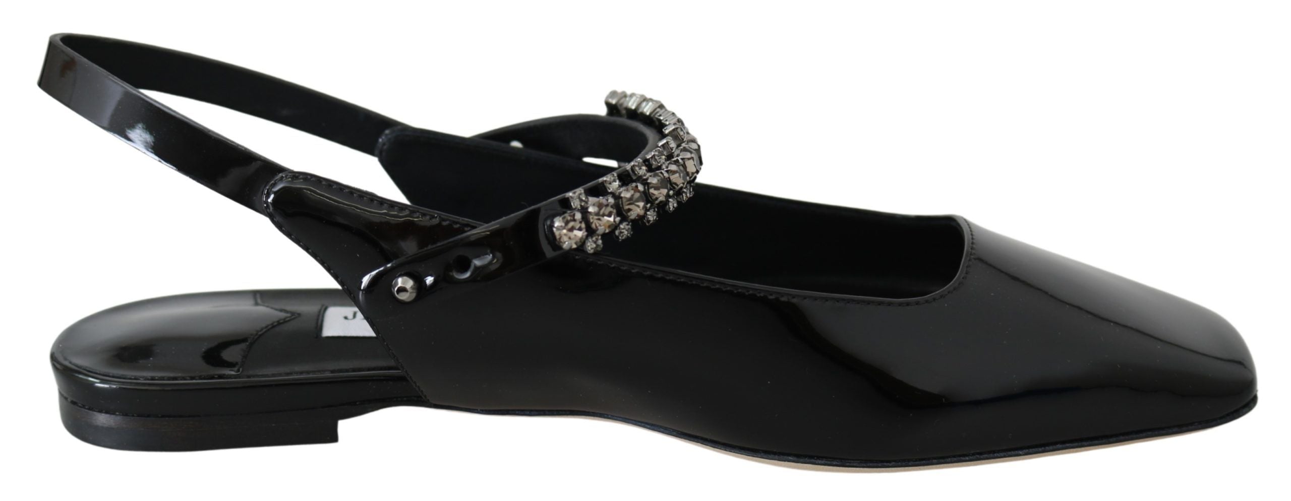 Элегантные лакированные туфли Jimmy Choo с кристаллами для женщин, черный