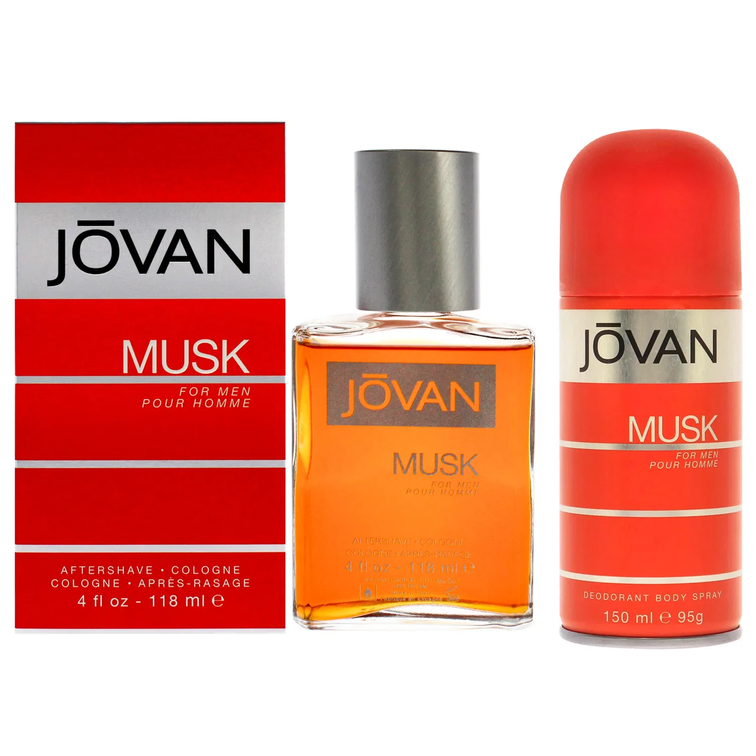 Набор Jovan Kit от Jovan для мужчин - комплект из 2 предметов: дезодорант-спрей 150 мл и дезодорант-спрей 110 мл, Clear