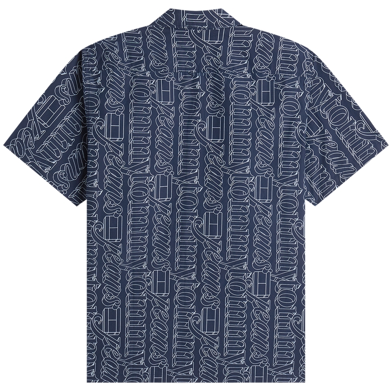 Tommy Hilfiger Рубашка мужская Navy Blue C1G Cuban Collar Moderate Others — фото 2