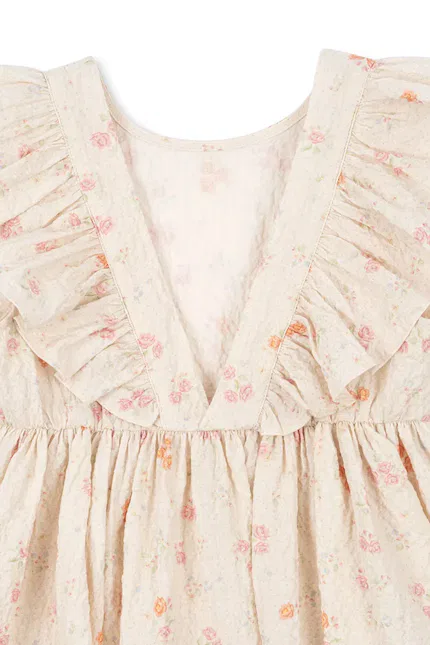 Платье с воланами ELIN FRILL DRESS GOTS Konges Sløjd, бежевый — фото 4