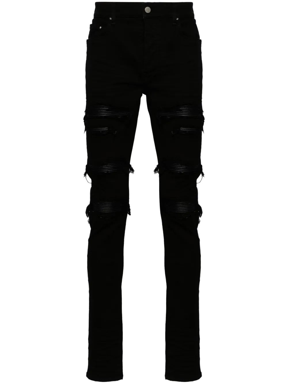 

Джинсы Leather-Trasher с прорезями AMIRI, черный