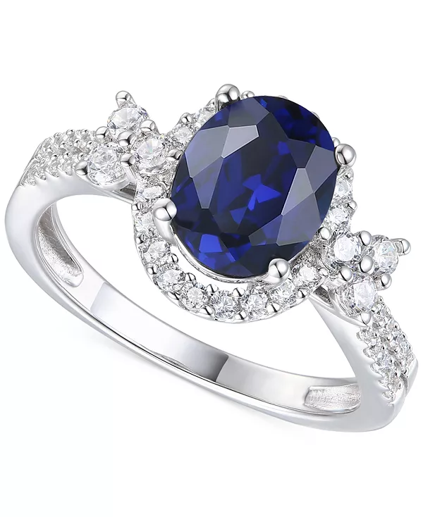 

Кольцо с гранатом (1-1/10 карата tw) и выращенным в лаборатории белым сапфиром (1/2 карата tw) из стерлингового серебра с покрытием из 14-каратного розового золота (также с выращенным в лаборатории синим сапфиром) Macy'S, sapphire