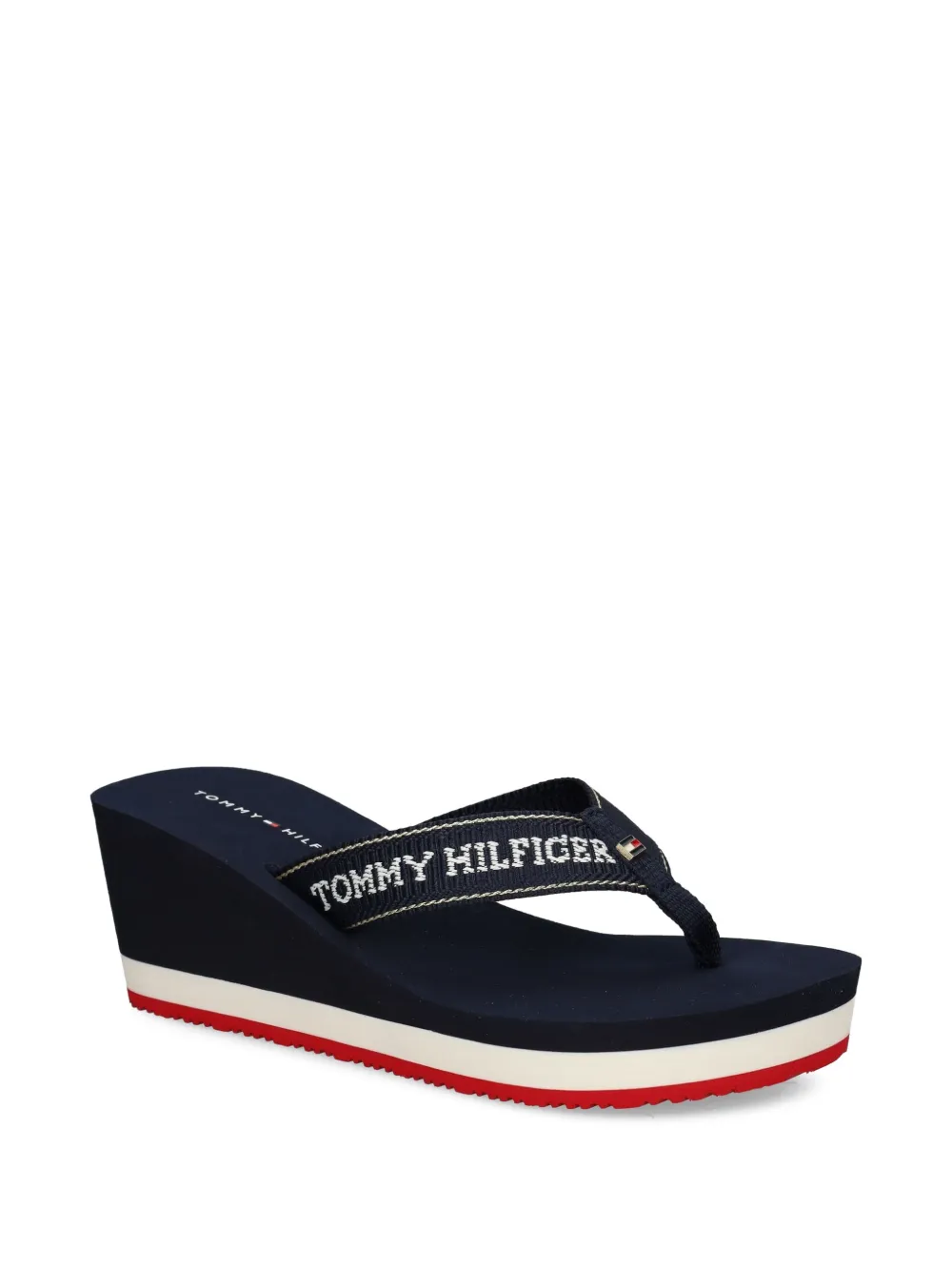 Вьетнамки на танкетке с логотипом Tommy Hilfiger, синий — фото 2