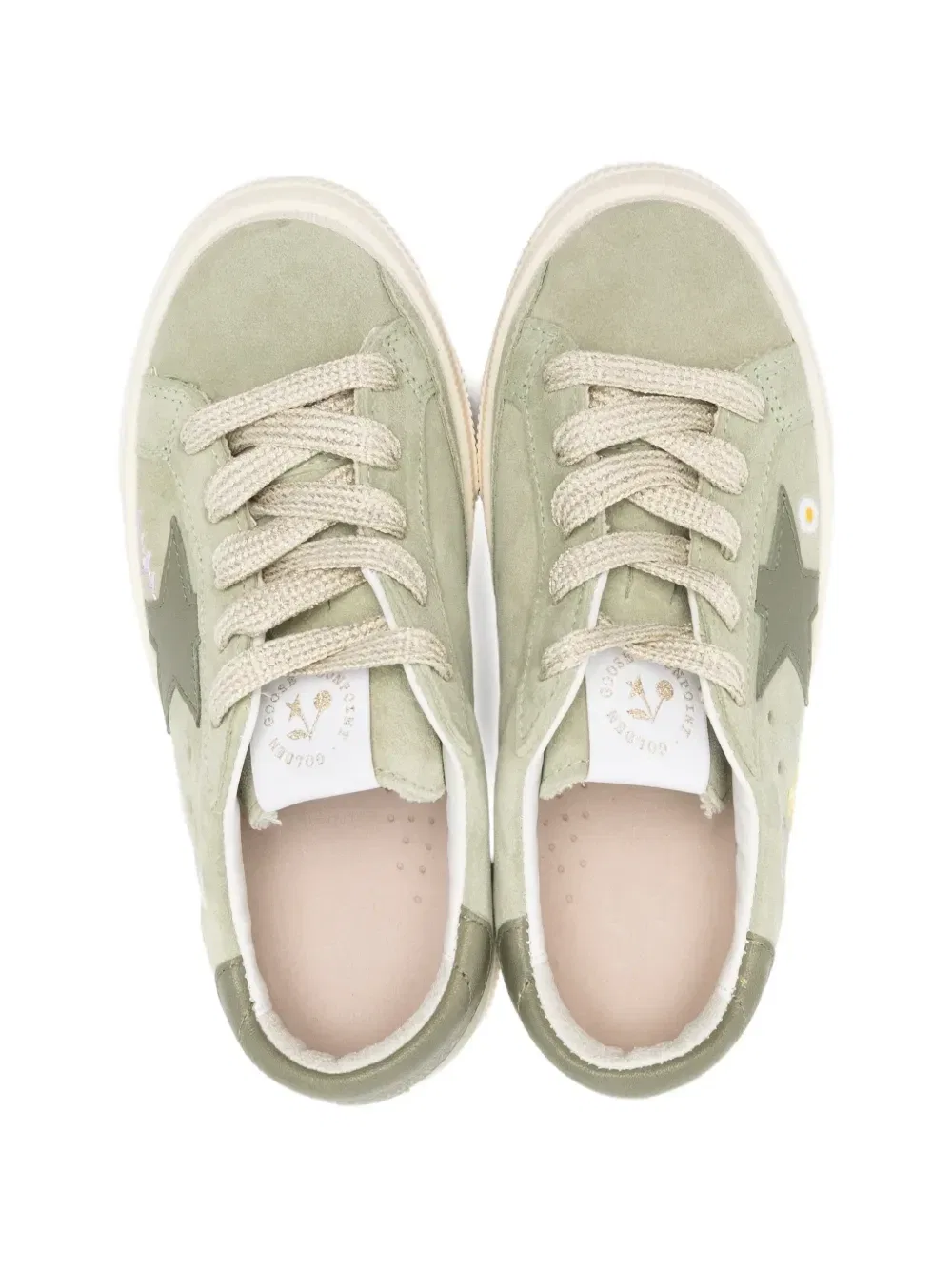 Кроссовки на шнуровке Golden Goose Kids, зеленый — фото 3