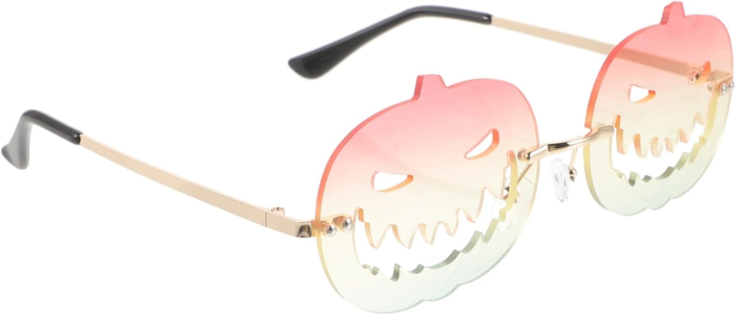 

LIFKOME 1 пара солнцезащитных очков без оправы в форме тыквы для мужчин и женщин. Легкая оправа, защищающая глаза от солнечных лучей. Оригинальный аксессуар для вечеринки, Multi