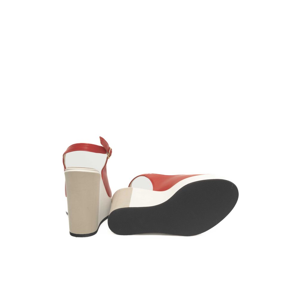 Cerruti 1881 Calfskin Women Women's Sandal, красный — фото 4