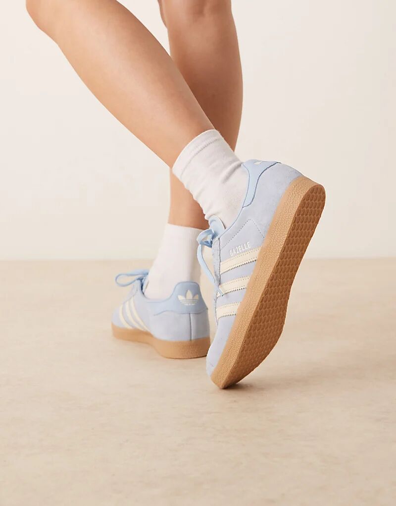 Кроссовки adidas Originals Gazelle синего и кремового цветов — фото 4