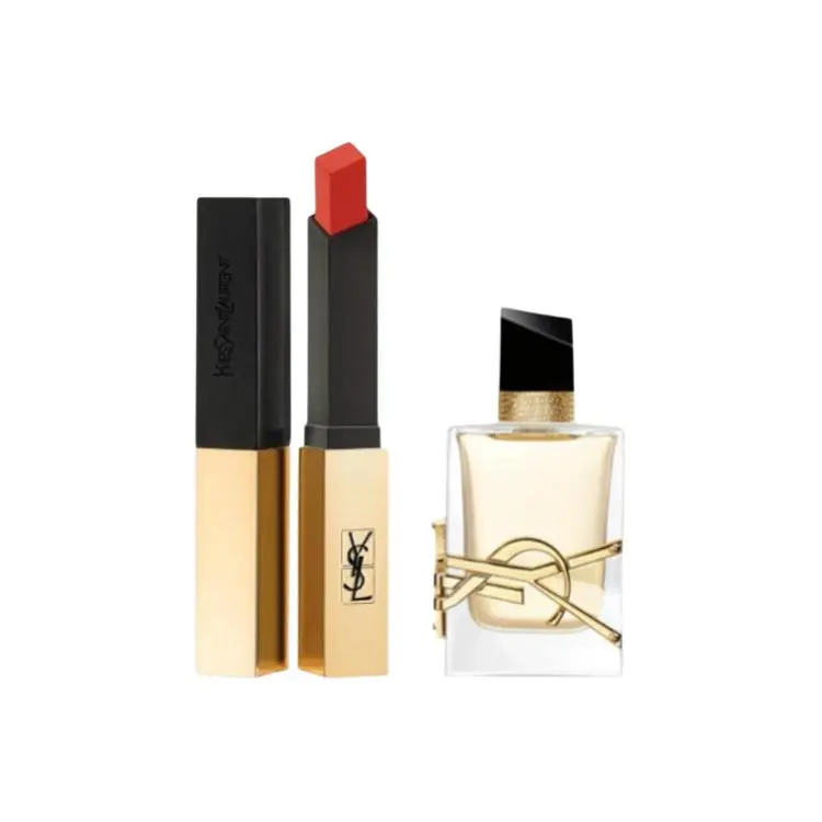 Помада Gold Bar матовый стойкий тон 2,2 г + парфюмерная вода Libre 7,5 мл SAINT LAURENT, золотой Bar 416+Libre Eau De Parfum 7.5ml — фото 4