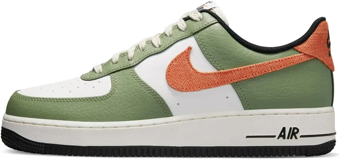 Кроссовки Nike Air Force 1 '07, мужские, цвет Green Oil Orange Safety White