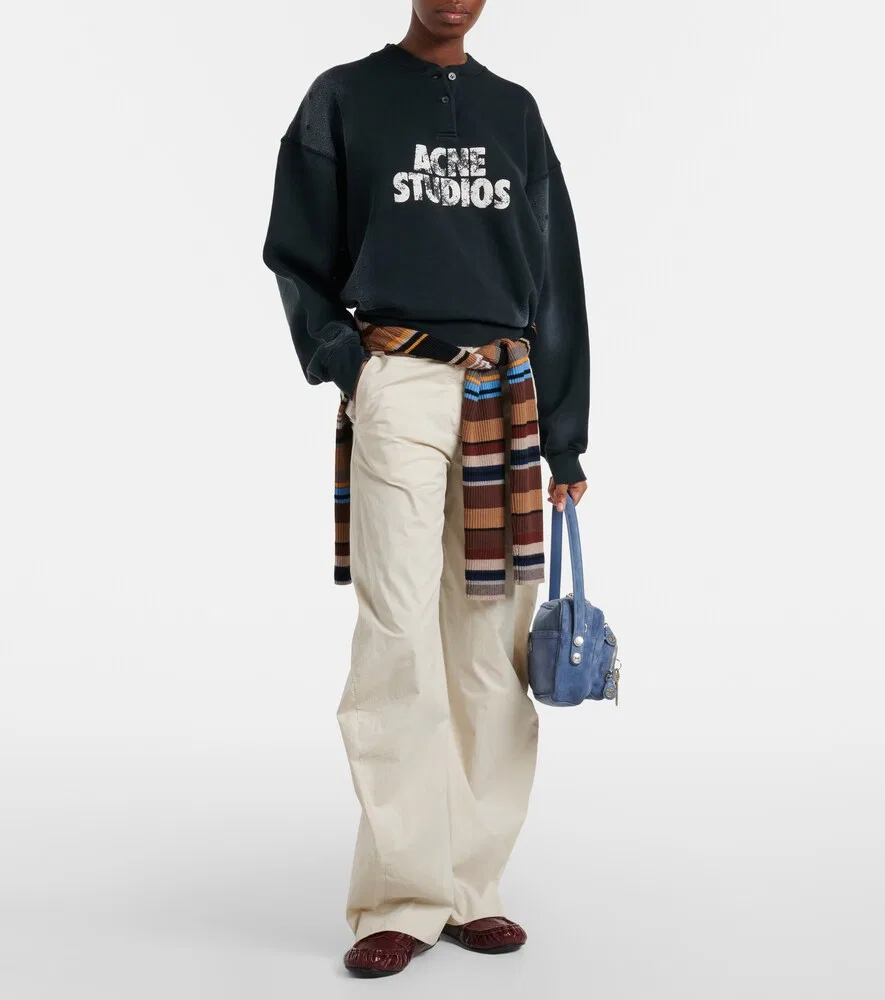 Хлопковые брюки-бочко Patty Acne Studios, бежевый — фото 2