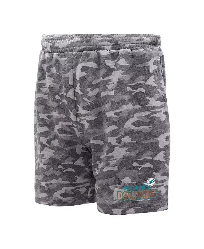 

Мужские шорты Miami Dolphins Biscayne Camo в цвете угольный Concepts Sport
