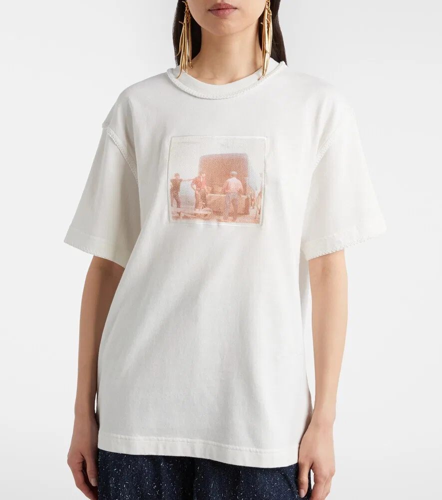 Футболка из хлопкового трикотажа с принтом Paysan Jacquemus, белый — фото 3