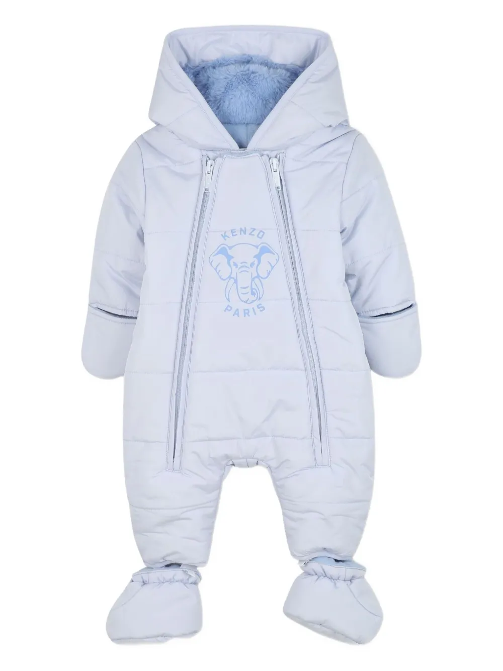 Дутый комбинезон на молнии Kenzo Kids, синий — фото 4
