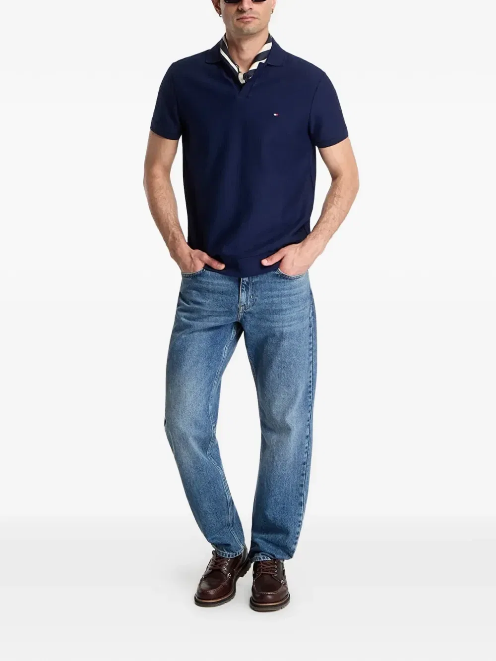 Рубашка-поло с фактурной отделкой Tommy Hilfiger, синий — фото 2
